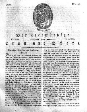 Nro. 58, Sonnabend, den 22. März 1806