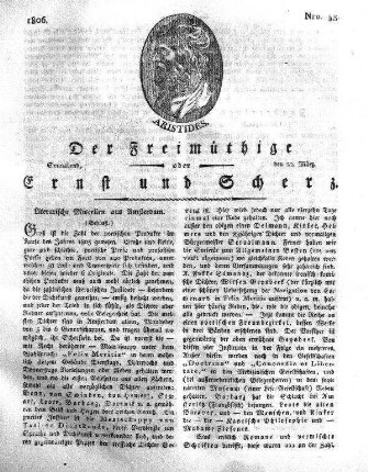 Nro. 58, Sonnabend, den 22. März 1806