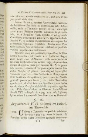 §. IX. Argumentum V. & ultimum ex rationibus Theologicis.