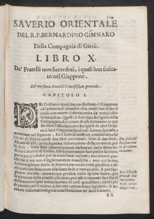 Capitolo I. De' tre Fratelli Crocifissi, in generale