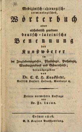 Medizinisch-chirurgisch-terminologisches Wörterbuch