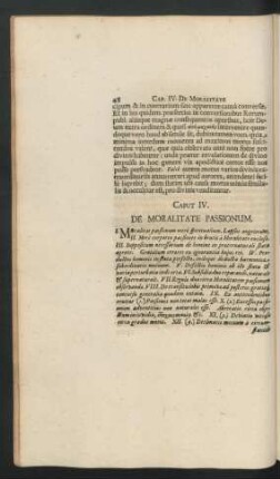 Caput IV. De Moralitate Passionum.