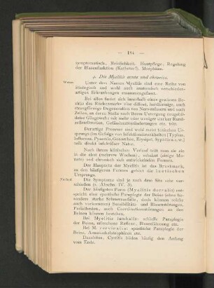 4. Die Myelitis acuta und chronica.