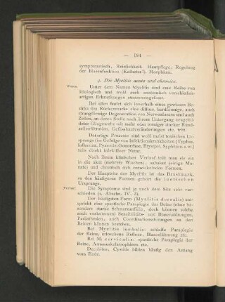 4. Die Myelitis acuta und chronica.