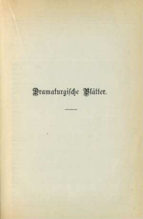 Dramaturgische Blätter