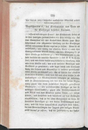550-561 Rundschrieben des Kirchenrathes von Bern an seine Seelsorger, mit Anmerkungen des Katholiken