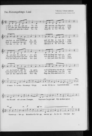 Lied. Das Riesengebirgs-Lied