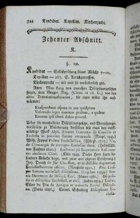 Zehenter Abschnitt. K. - Eilfter Abschnitt. L.