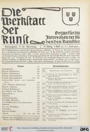 Inhalt / Arbeitskalender / Geplante Ausstellungen / Eröffnete Ausstellungen / Erledigte Preisausschreiben