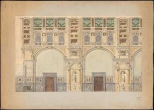 2-geschossiges Haus, Rathaus, Hannover (?): Ansicht einer Wand