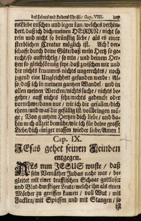 Cap. IX. Jesus gehet seinen Feinden entgegen.
