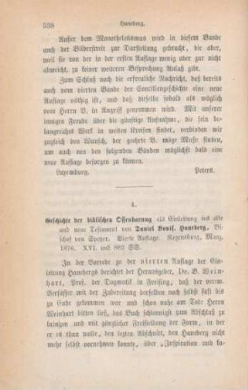 538-545 [Rezension] Haneberg, Daniel Bonifacius von, Geschichte der biblischen Offenbarung als Einleitung in's Alte und Neue Testament