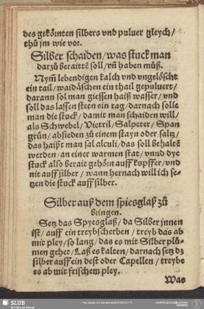 Silber auß dem spiesglaß zu bringen
