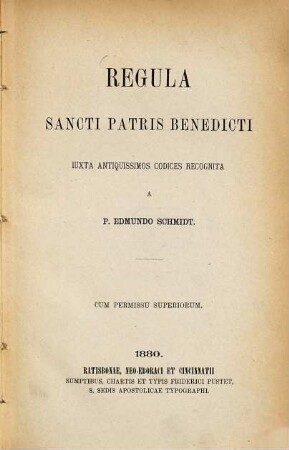 Regula sancti patris Benedicti