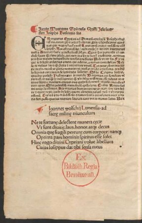 Ioannes wolschii Lundensis ad sacrae militiae triunculum