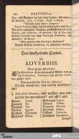 Das fuenffzehende Capitel. De Adverbiis