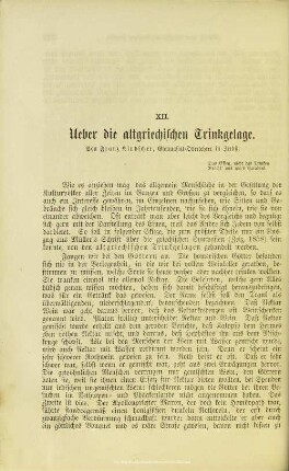 Ueber die altgriechischen Trinkgelage