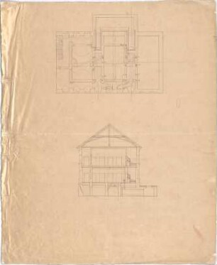 Voit, August von; Geschäftshaus - Grundriss, Schnitt