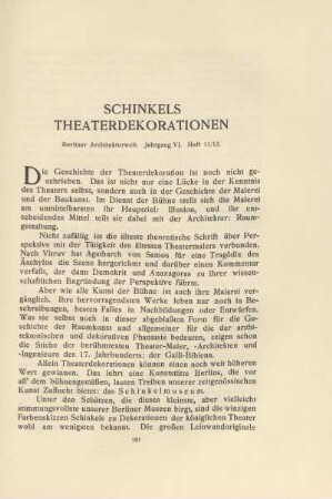 Schinkels Theaterdekorationen