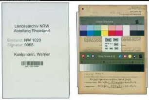 Entnazifizierung Werner Kuelpmann , geb. 10.12.1920 (Kraftfahrer)