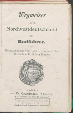 Wegweiser durch Nordwestdeutschland für Radfahrer