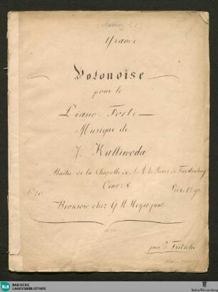 Polonaises - JWK Mus.Ms. A 1 : pf; e; op. 8, StrK op. 8