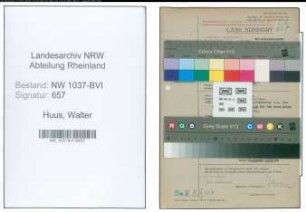 Entnazifizierung Walter Huus , geb. 20.05.1911 (Bahninspektor)