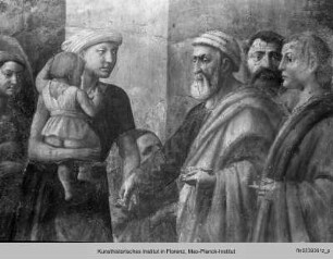Freskenzyklus : Der heilige Petrus verteilt Almosen; Tod des Ananias