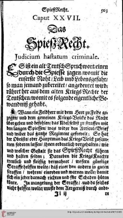 Caput vigesimum septimum. Das SpiesRecht.