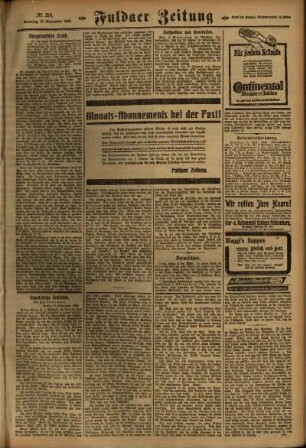 Zweite Ausgabe vom Sonntag, den 17. September 1922.