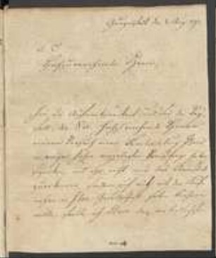 Brief von Georg Christoph Heim an Regensburgische Botanische Gesellschaft