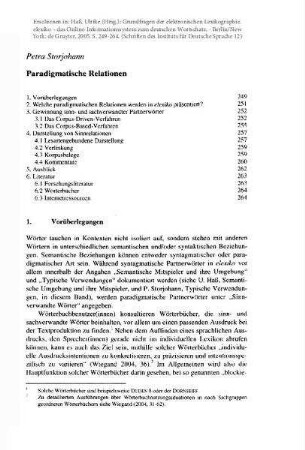 Paradigmatische Relationen
