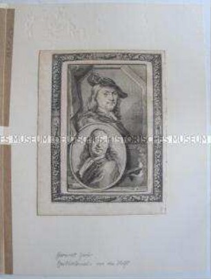 Gerrit Dou und Bartholomeus van der Helst, niederländische Maler - aus "Groote schouburgh der Nederlantsche konstschilders"