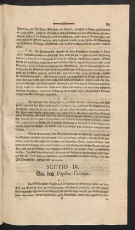 Sectio IV. Von dem Pupillen-Collegio.