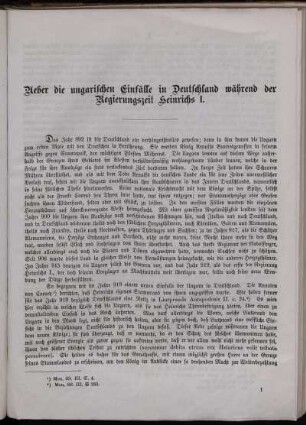 Ueber die ungarischen Einfälle in Deutschland, während der Regierungszeit Heinrich's II.