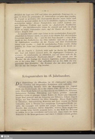 Kriegsunruhen im 18. Jahrhundert