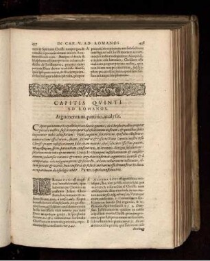 Capitis Quinti Ad Romanos. Argumentum, partitio, analysis