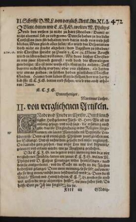 II. von verglichenen Artikeln.