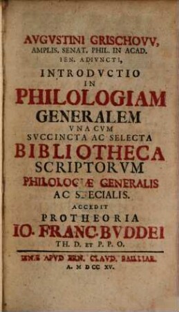Introductio in philologiam generalem
