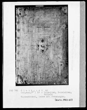 Introiten (Benediktinerhandschrift) — Lederband mit ornamentalen Rollenstempeln