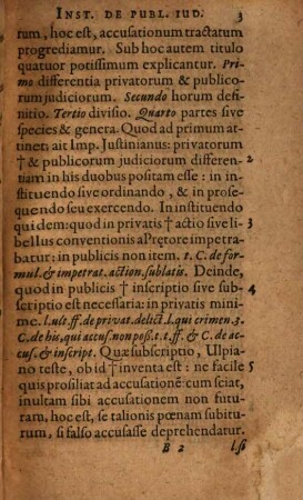 Commentaria in Celebrem Titulum Institutionum ... De publicis Iudiciis