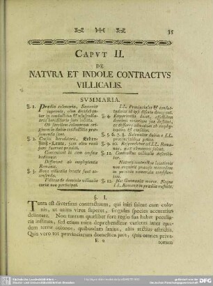 Caput II. De Natura Et Indole Contractus Villicalis