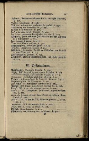III. Dissertationen. - X. Vermischte Nachrichten