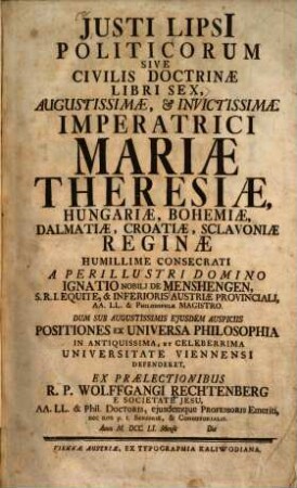 Justi Lipsi politicorum sive civilis doctrinae libri sex