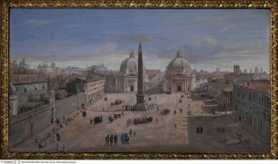 Romvedute mit der Piazza del Popolo von Nordwesten