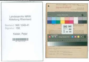 Entnazifizierung Peter Kaiser , geb. 11.03.1899 (Polizist)