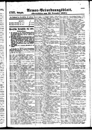 1727. Ausgabe. Donnerstag, 29. November 1917