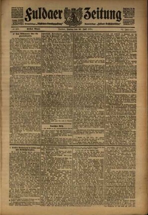 Erste Ausgabe vom Freitag, den 22. Juli 1910.