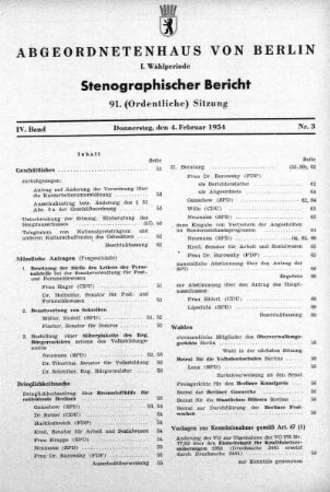 Nr. 3 (91), 4. Februar 1954