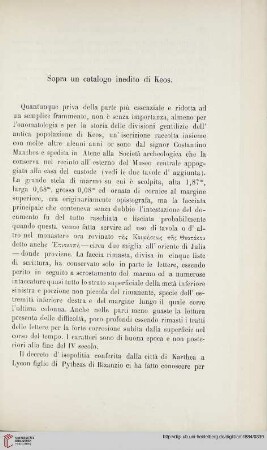 9: Sopra un catalogo inedito di Keos